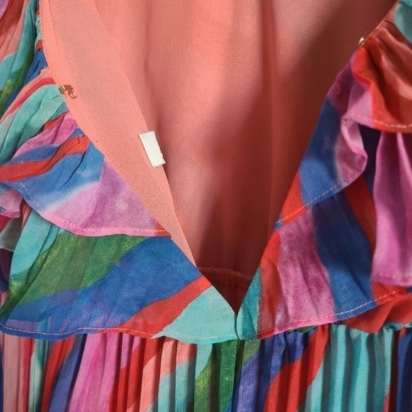 AMUR Luisa Pleated Striped Dress, Multi-Colored, Size 8, NWT - Picture 11 of 16